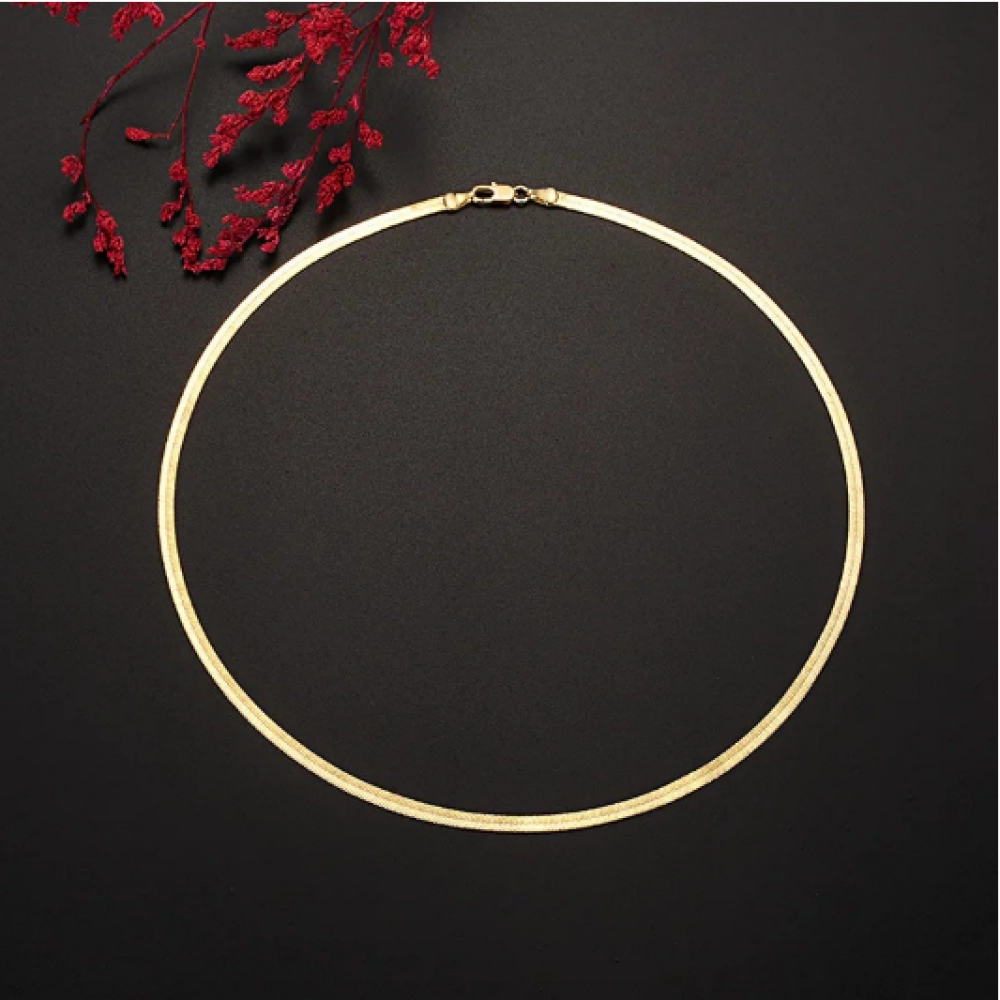 New in Gold 18 k 18/20/22/24 Inch 4MM Blade Men ​Women's Chain Necklace Luxury Designer Jewelry GaaBou Jewellery