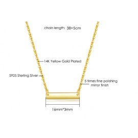 LAMOON 925 Sterling Silver Necklace Gold Color Chain Aesthetic Women Chokers Necklace K Gold Plated Wholesale Dropshipping NL021